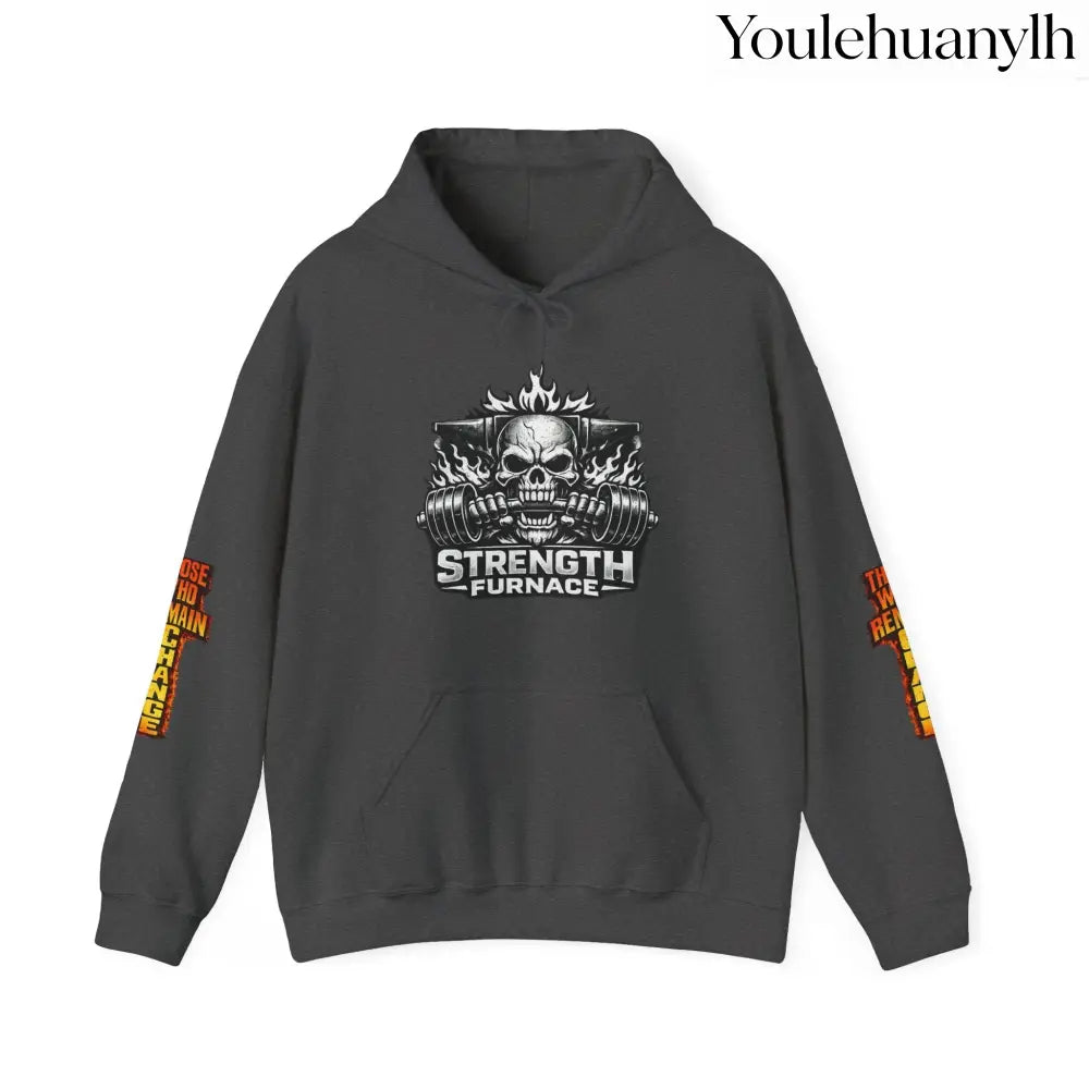 Strength Furnace Deadlift Hoodie, ’Deadlift or Die’ Weightlifting Gym Sweatshirt - Dark Heather / S - Hoodie