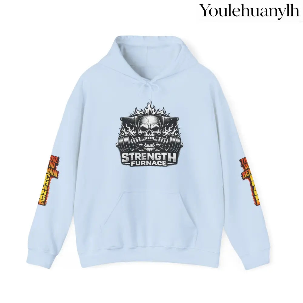 Strength Furnace Deadlift Hoodie, ’Deadlift or Die’ Weightlifting Gym Sweatshirt - Light Blue / S - Hoodie