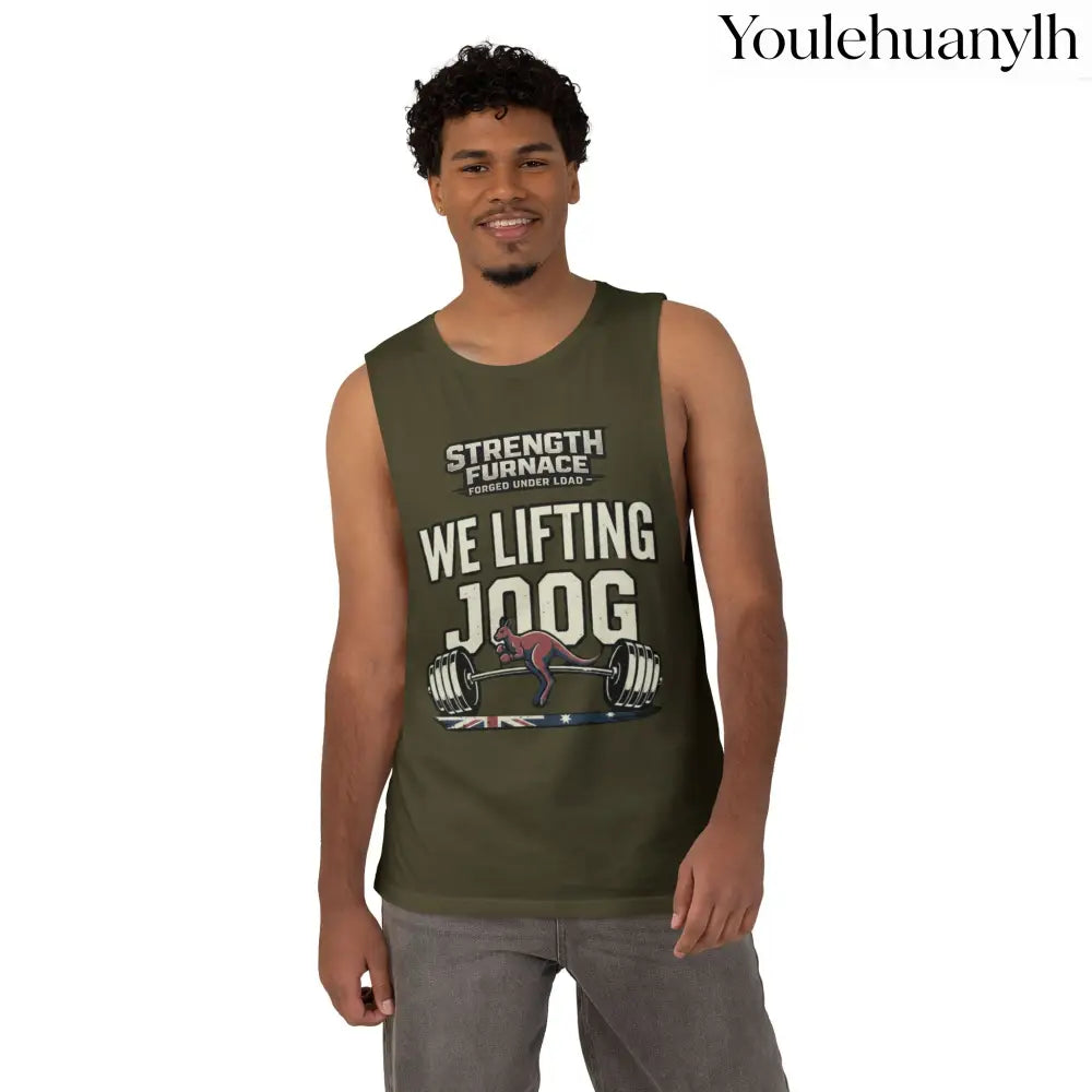 Strength Furnace ’We Lifting 100G’ Gym Tank Top, Skull & Barbell Workout Shirt - Tank Top