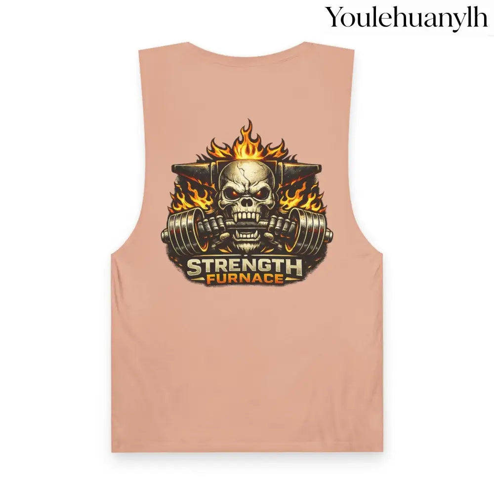 Strength Furnace ’We Lifting 100G’ Gym Tank Top, Skull & Barbell Workout Shirt - Tank Top