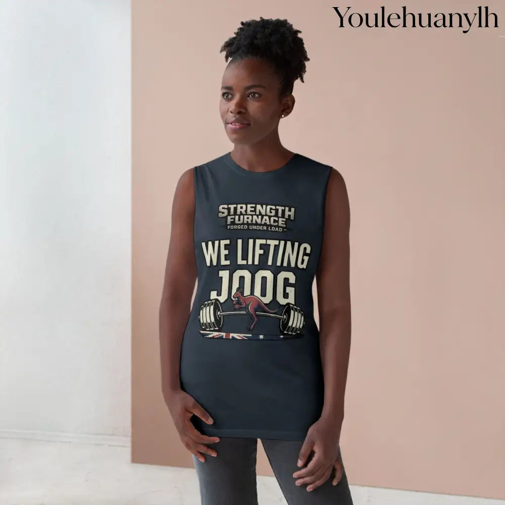 Strength Furnace ’We Lifting 100G’ Gym Tank Top, Skull & Barbell Workout Shirt - Tank Top