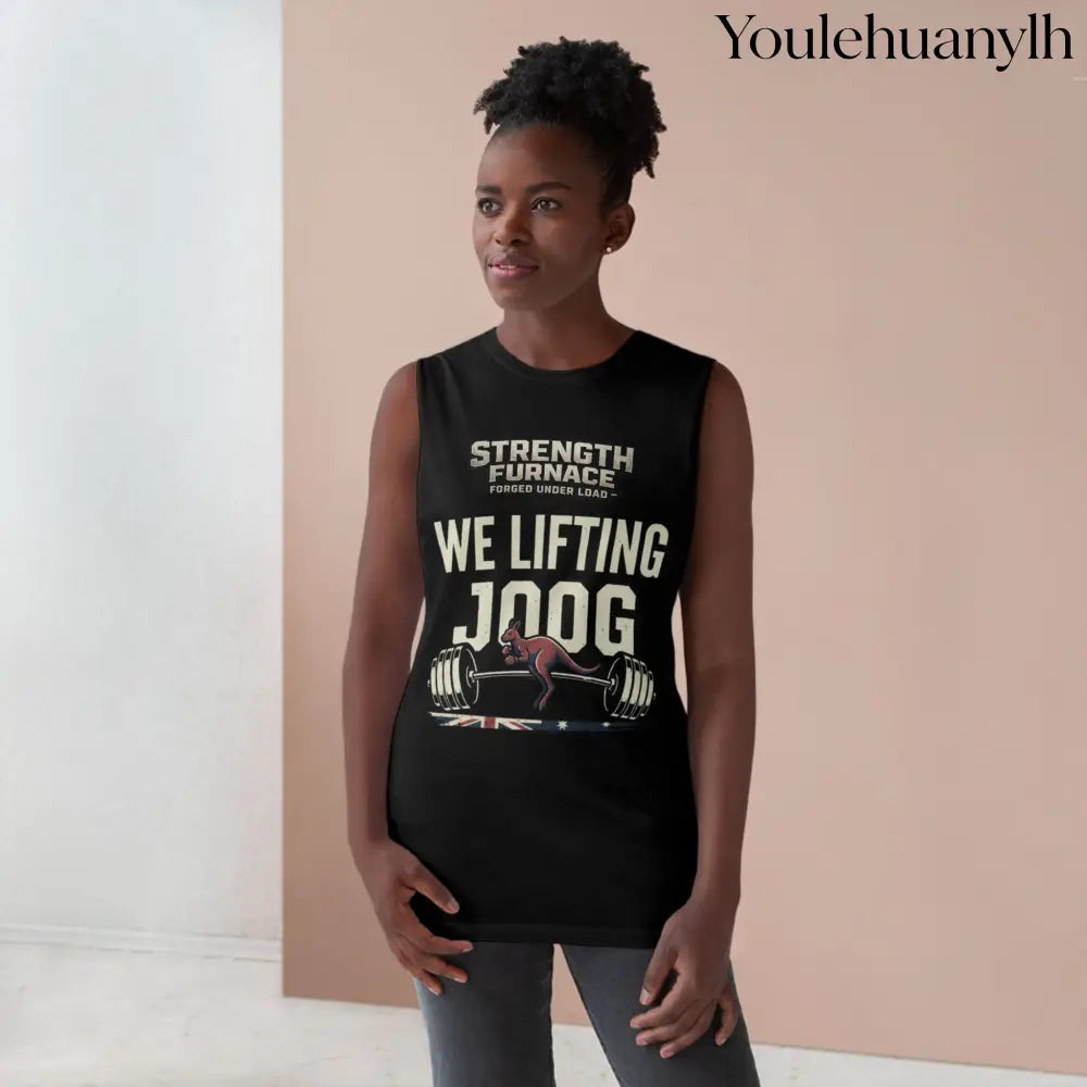 Strength Furnace ’We Lifting 100G’ Gym Tank Top, Skull & Barbell Workout Shirt - Tank Top