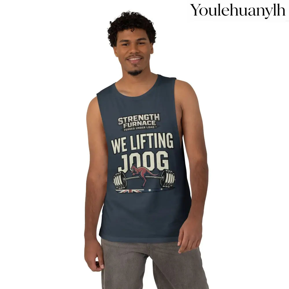 Strength Furnace ’We Lifting 100G’ Gym Tank Top, Skull & Barbell Workout Shirt - Tank Top