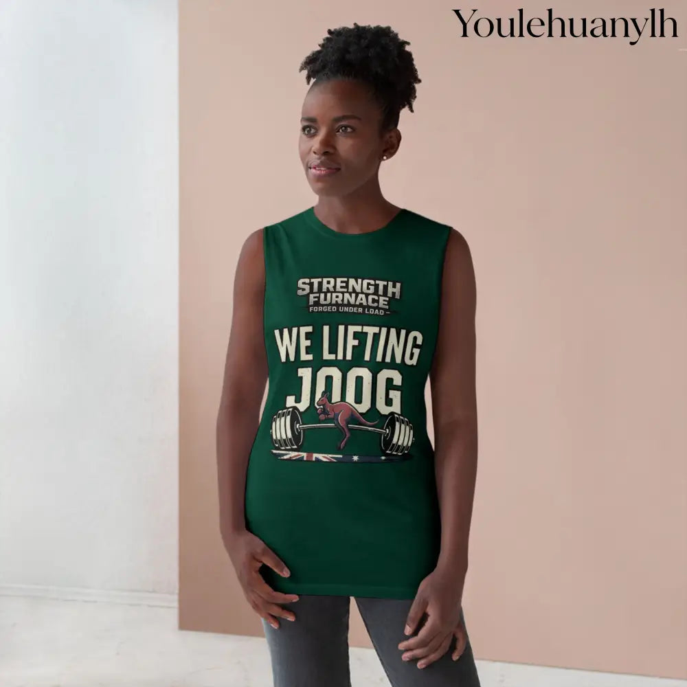 Strength Furnace ’We Lifting 100G’ Gym Tank Top, Skull & Barbell Workout Shirt - Tank Top
