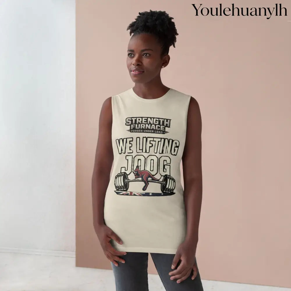 Strength Furnace ’We Lifting 100G’ Gym Tank Top, Skull & Barbell Workout Shirt - Tank Top