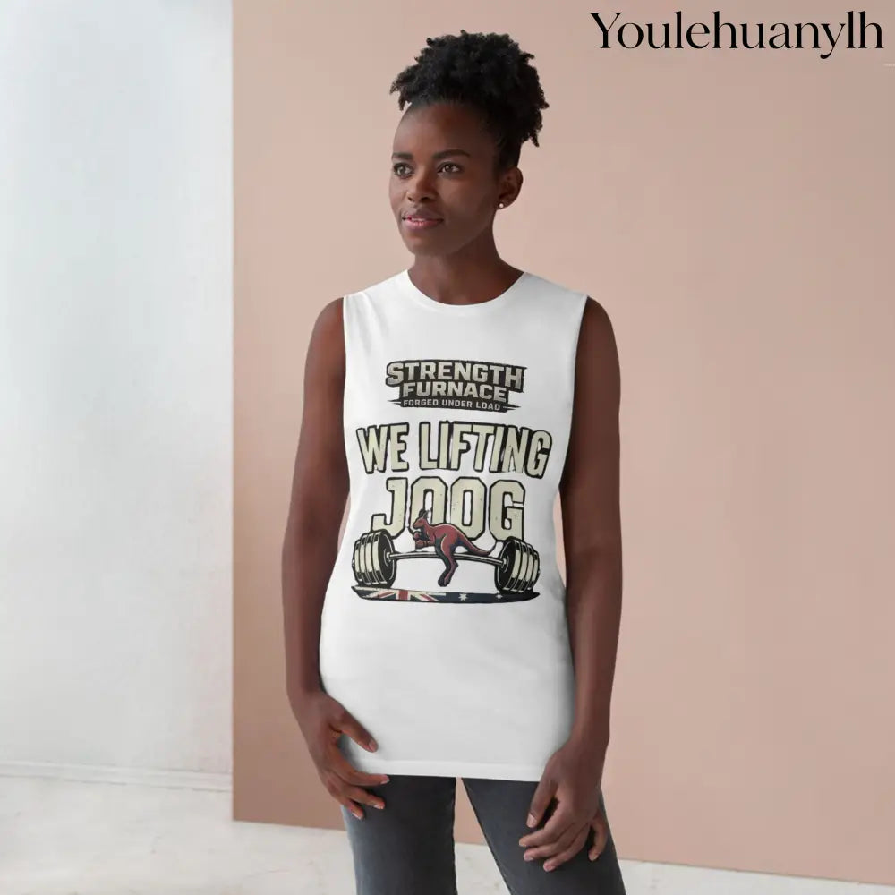 Strength Furnace ’We Lifting 100G’ Gym Tank Top, Skull & Barbell Workout Shirt - Tank Top