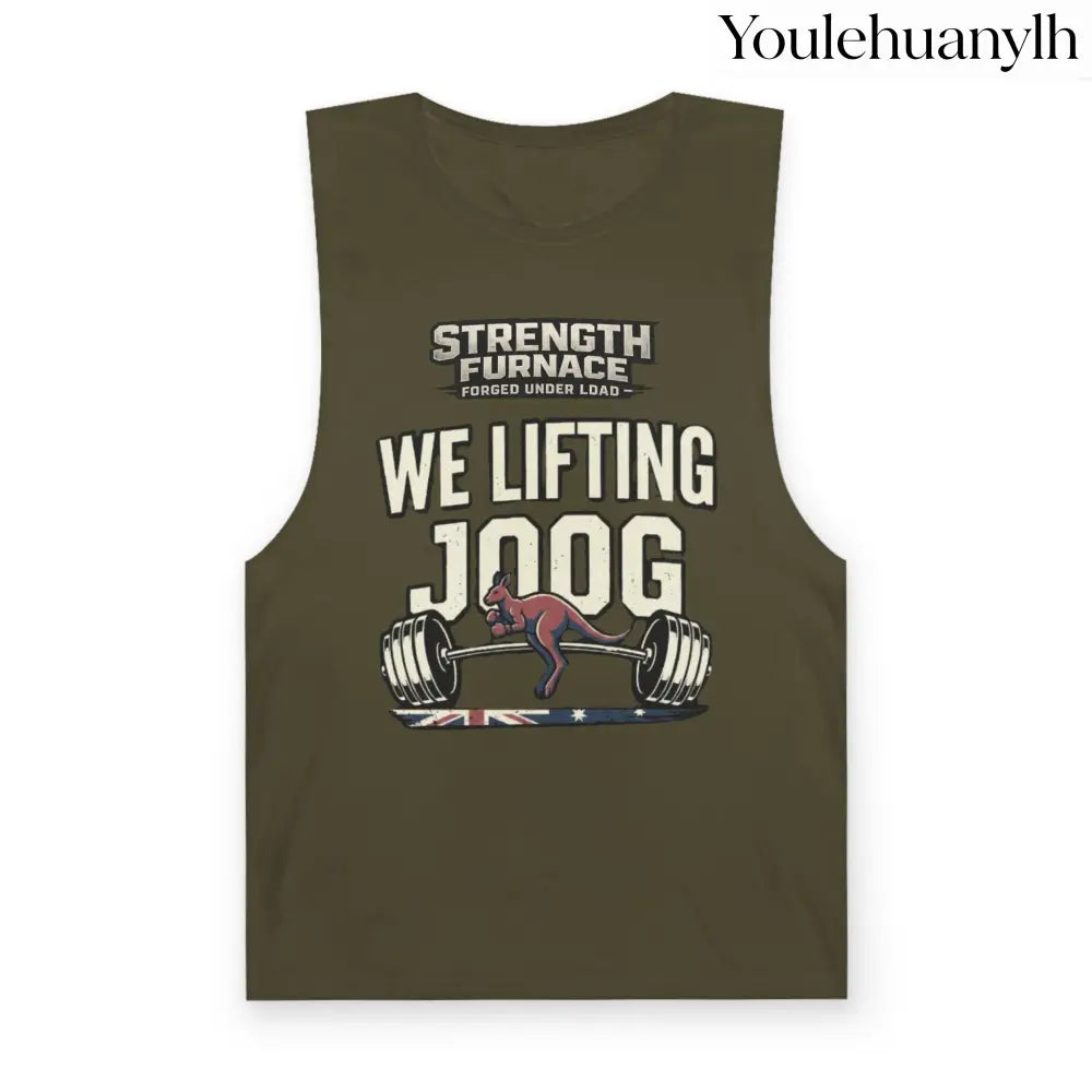 Strength Furnace ’We Lifting 100G’ Gym Tank Top, Skull & Barbell Workout Shirt - Tank Top