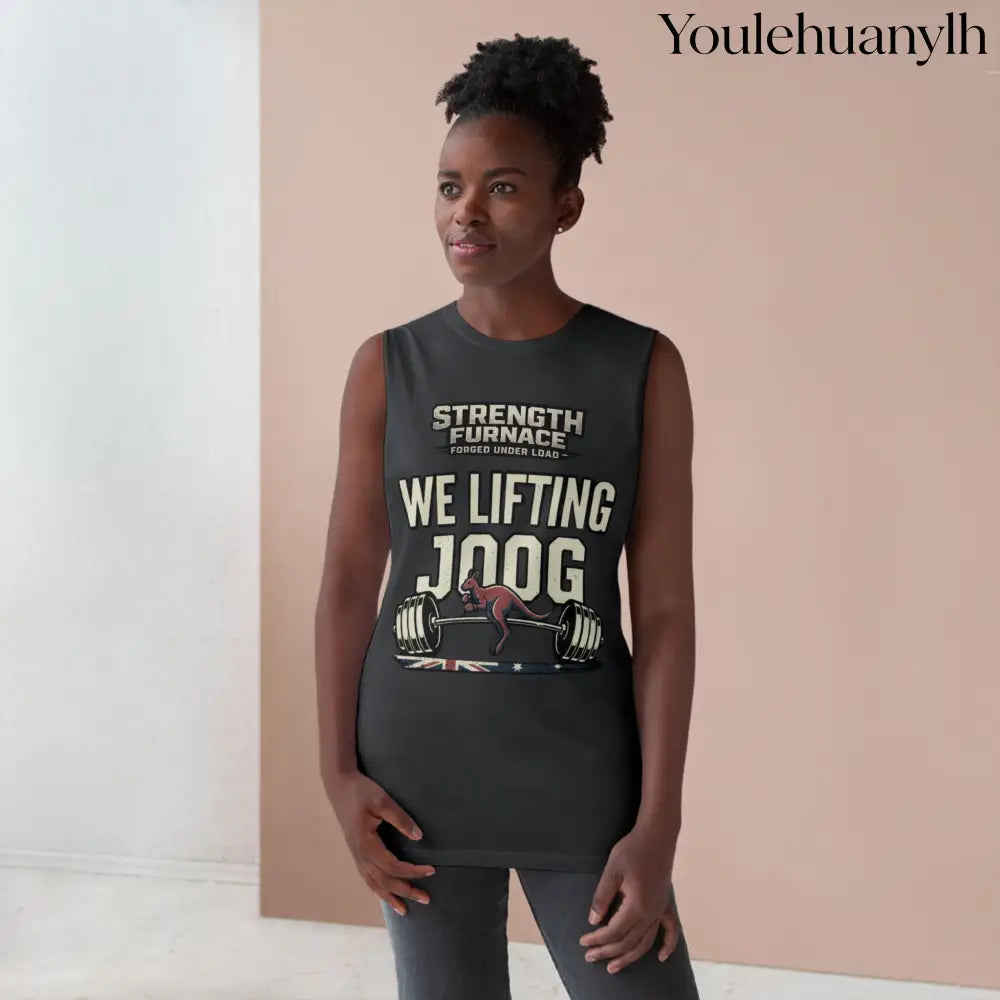 Strength Furnace ’We Lifting 100G’ Gym Tank Top, Skull & Barbell Workout Shirt - Tank Top