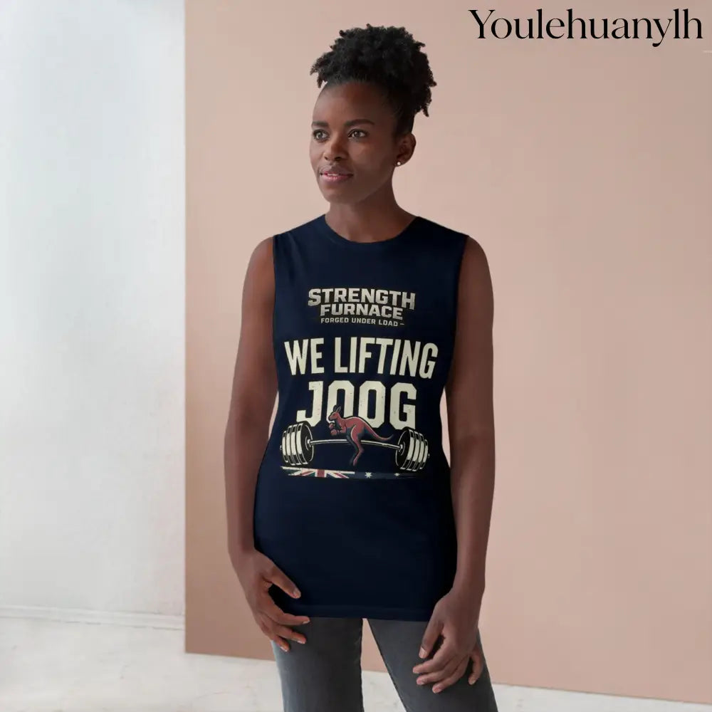 Strength Furnace ’We Lifting 100G’ Gym Tank Top, Skull & Barbell Workout Shirt - Tank Top