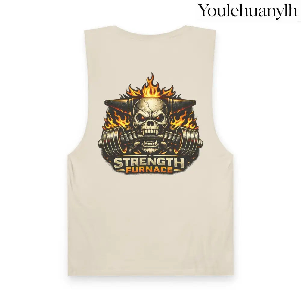 Strength Furnace ’We Lifting 100G’ Gym Tank Top, Skull & Barbell Workout Shirt - Tank Top