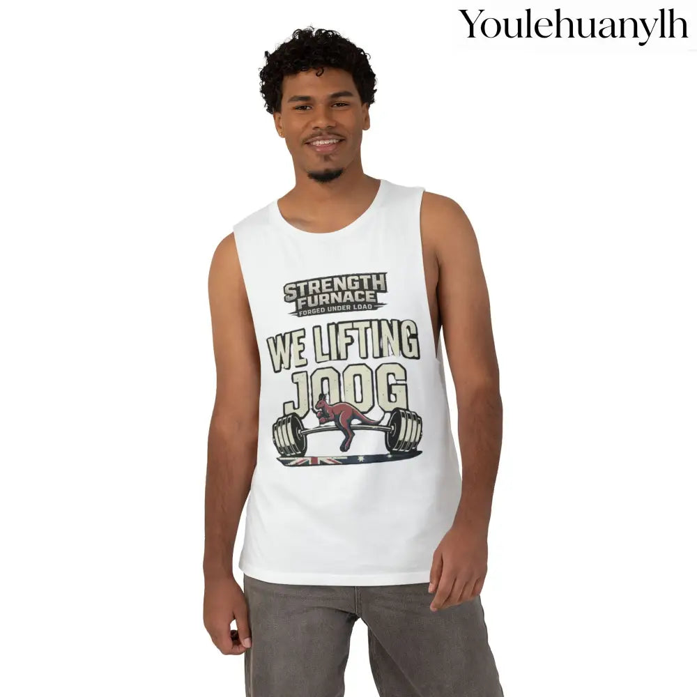 Strength Furnace ’We Lifting 100G’ Gym Tank Top, Skull & Barbell Workout Shirt - Tank Top