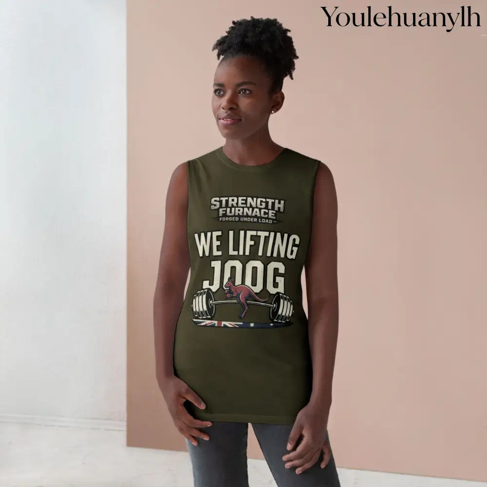 Strength Furnace ’We Lifting 100G’ Gym Tank Top, Skull & Barbell Workout Shirt - Tank Top