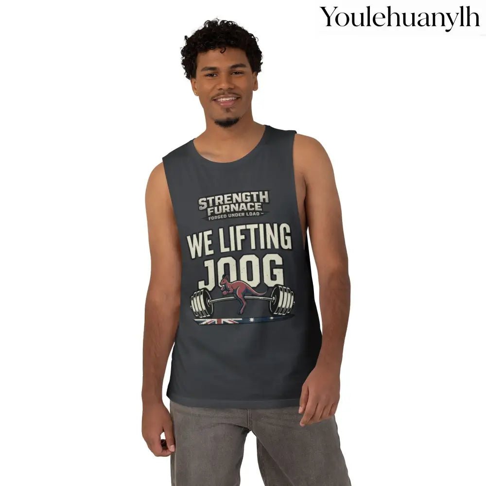 Strength Furnace ’We Lifting 100G’ Gym Tank Top, Skull & Barbell Workout Shirt - Tank Top