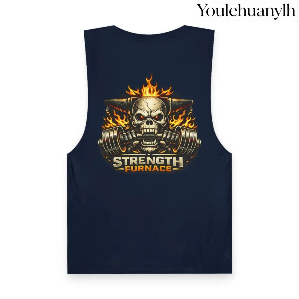 Strength Furnace ’We Lifting 100G’ Gym Tank Top, Skull & Barbell Workout Shirt - Tank Top