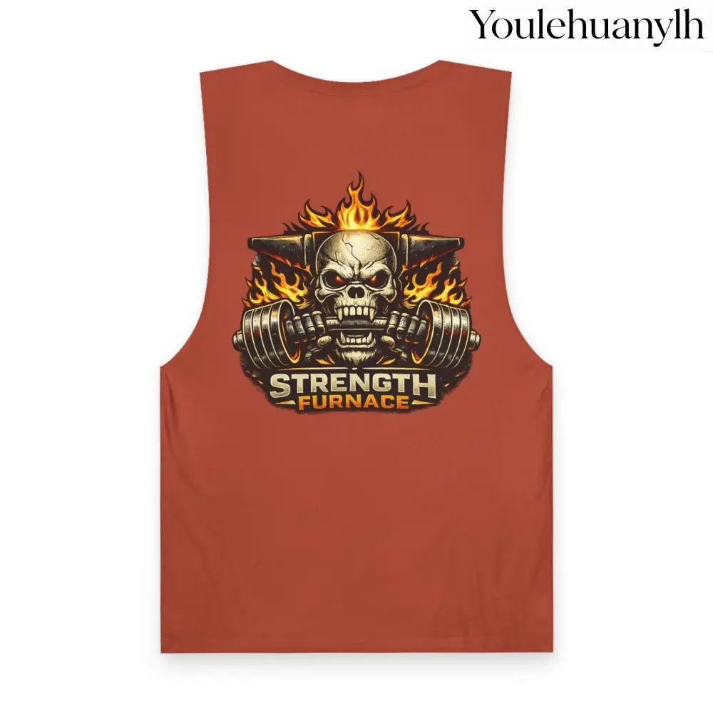 Strength Furnace ’We Lifting 100G’ Gym Tank Top, Skull & Barbell Workout Shirt - Tank Top