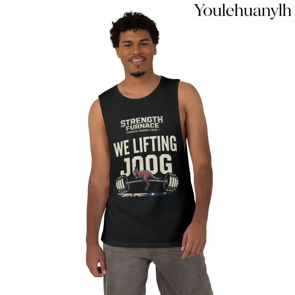 Strength Furnace ’We Lifting 100G’ Gym Tank Top, Skull & Barbell Workout Shirt - Tank Top