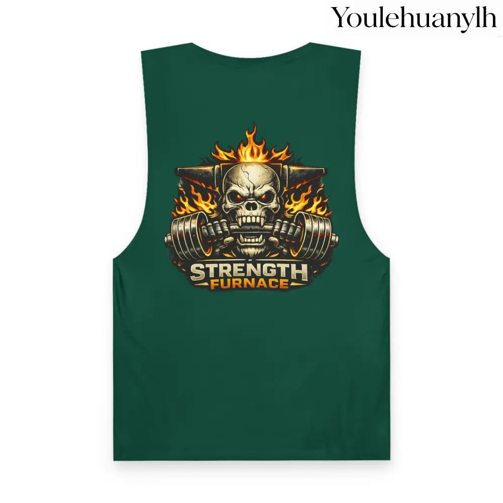 Strength Furnace ’We Lifting 100G’ Gym Tank Top, Skull & Barbell Workout Shirt - Tank Top