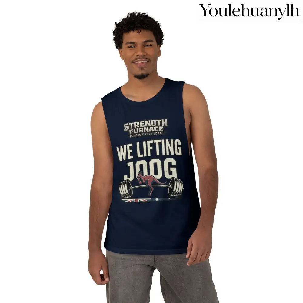 Strength Furnace ’We Lifting 100G’ Gym Tank Top, Skull & Barbell Workout Shirt - Tank Top