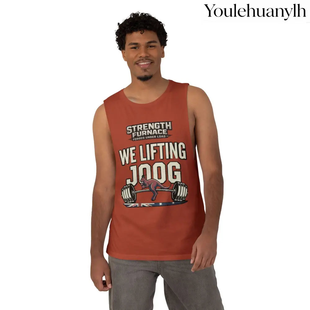 Strength Furnace ’We Lifting 100G’ Gym Tank Top, Skull & Barbell Workout Shirt - Tank Top