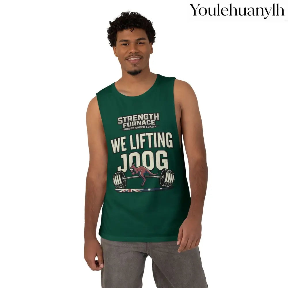 Strength Furnace ’We Lifting 100G’ Gym Tank Top, Skull & Barbell Workout Shirt - Tank Top