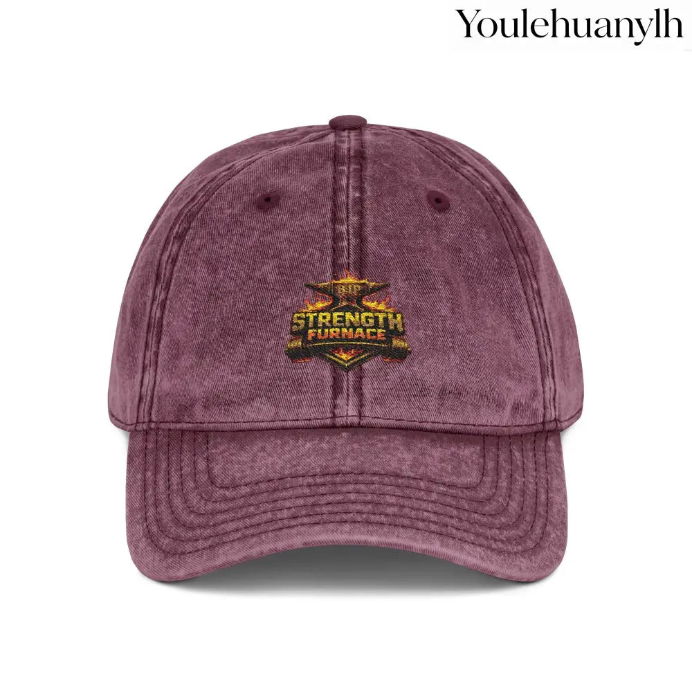 Vintage Embroidered Cap - One size / Maroon - Hats