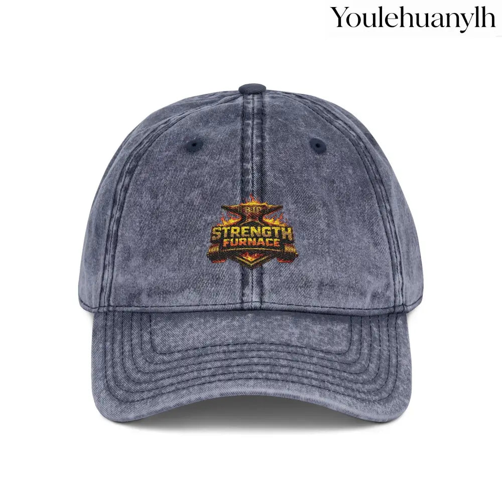 Vintage Embroidered Cap - One size / Navy - Hats