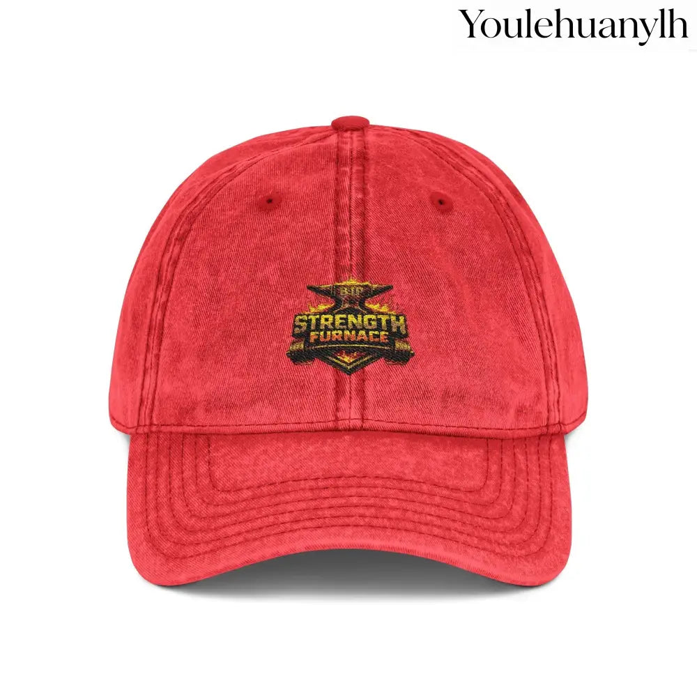 Vintage Embroidered Cap - One size / Red - Hats