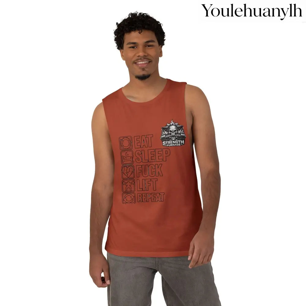 Workout Tank Top, ’Eat Sleep Fuck Lift Repeat’ Gym Muscle Tee - Tank Top
