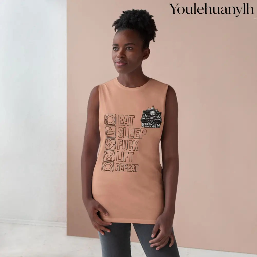 Workout Tank Top, ’Eat Sleep Fuck Lift Repeat’ Gym Muscle Tee - Tank Top