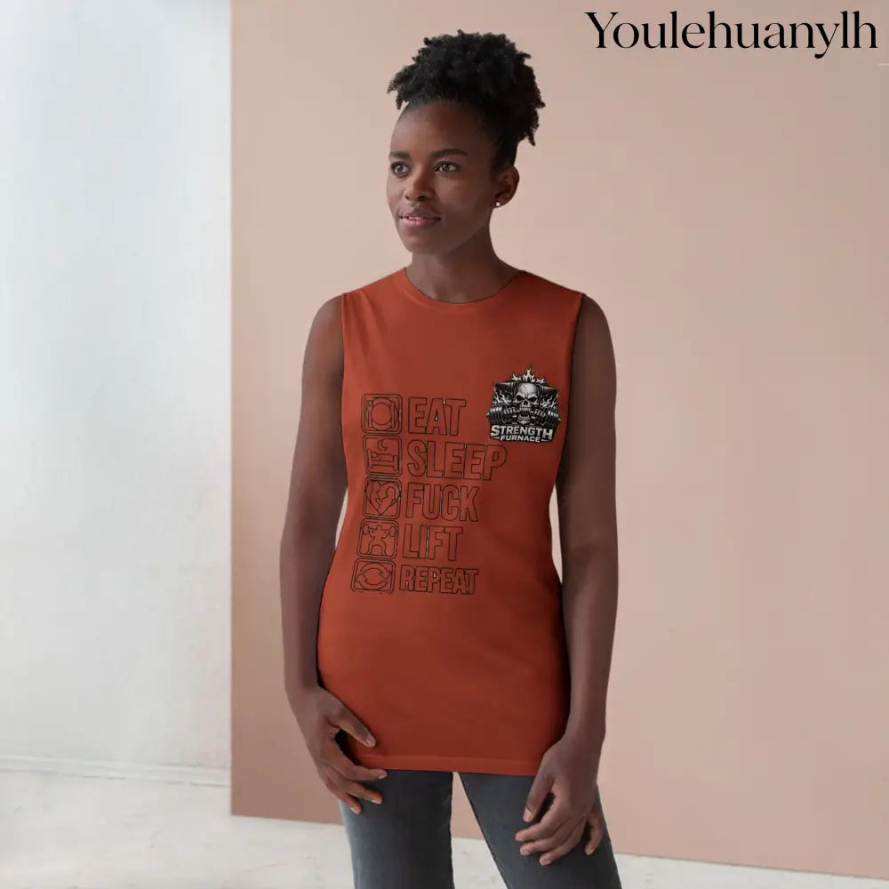 Workout Tank Top, ’Eat Sleep Fuck Lift Repeat’ Gym Muscle Tee - Tank Top