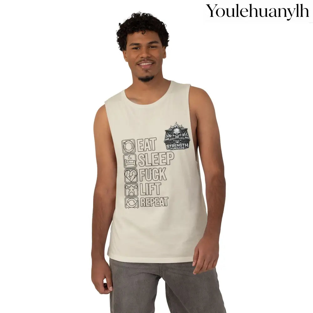 Workout Tank Top, ’Eat Sleep Fuck Lift Repeat’ Gym Muscle Tee - Tank Top