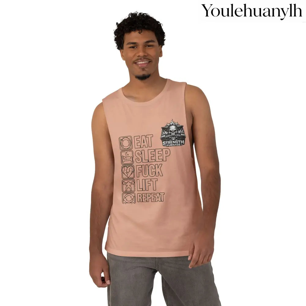 Workout Tank Top, ’Eat Sleep Fuck Lift Repeat’ Gym Muscle Tee - Tank Top