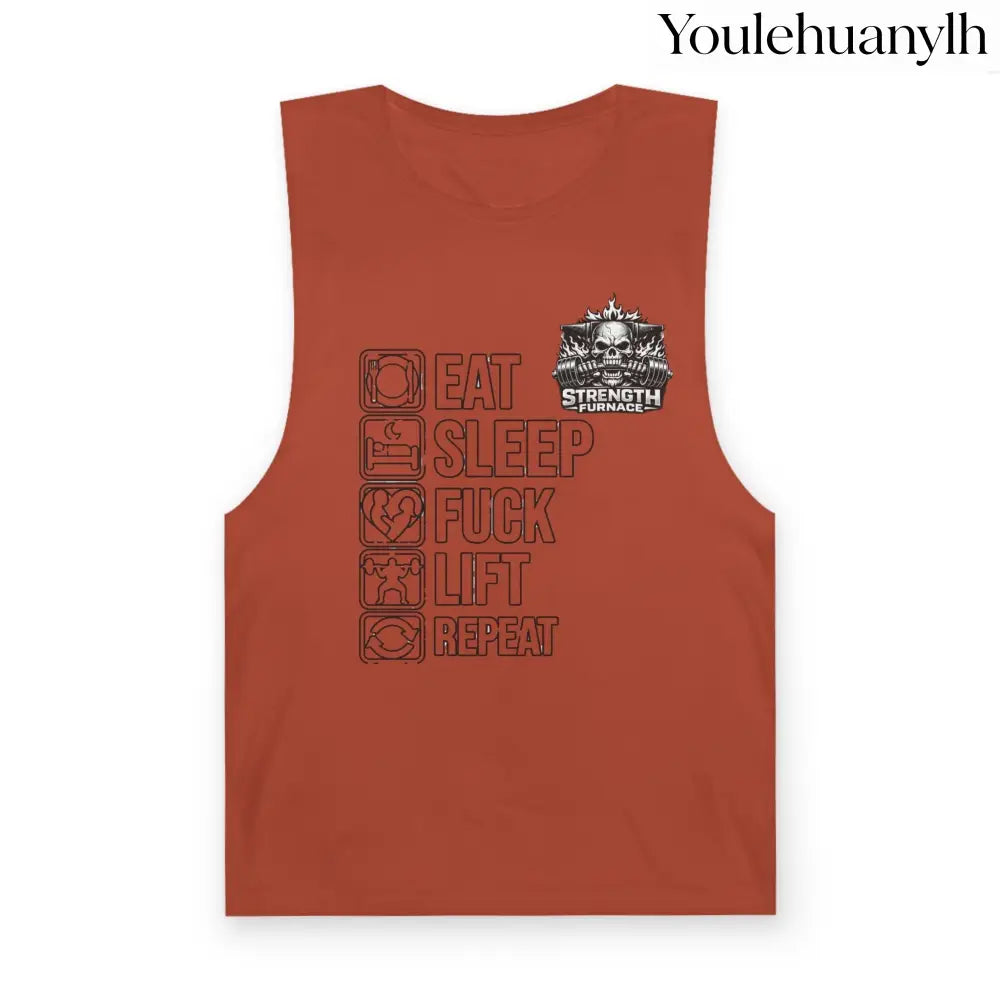 Workout Tank Top, ’Eat Sleep Fuck Lift Repeat’ Gym Muscle Tee - Tank Top