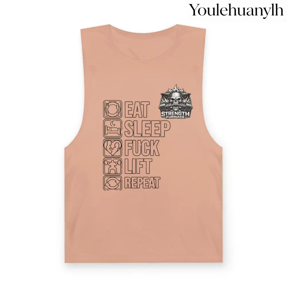 Workout Tank Top, ’Eat Sleep Fuck Lift Repeat’ Gym Muscle Tee - Tank Top